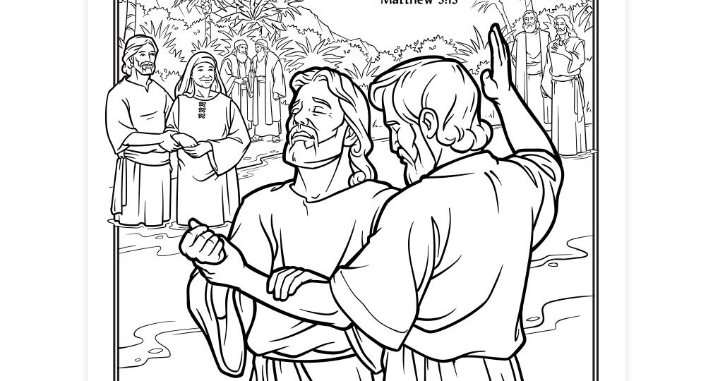 Jesus Christ Is Baptized Coloring Page Printable