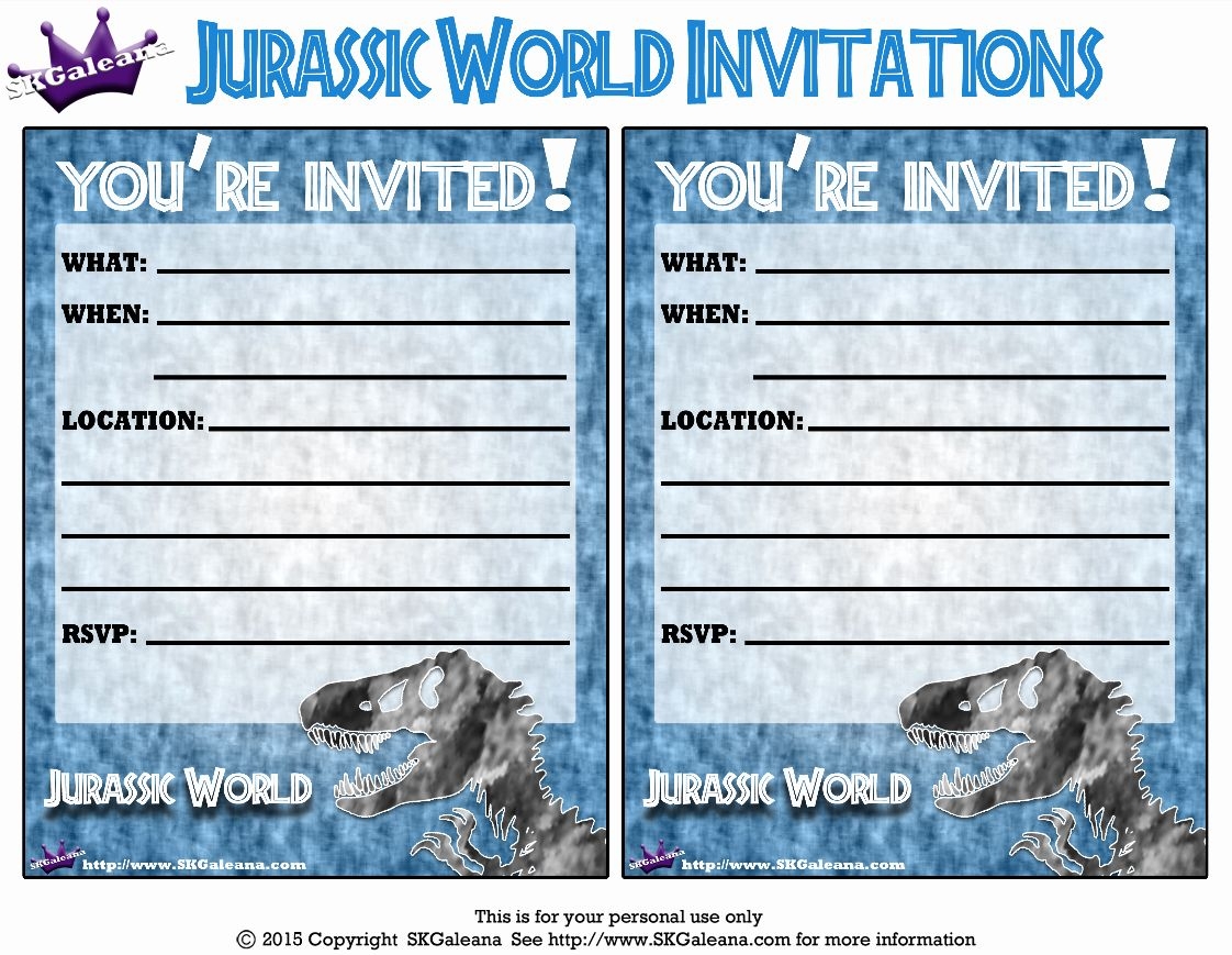 Jurassic Park Free Blank Template Printables