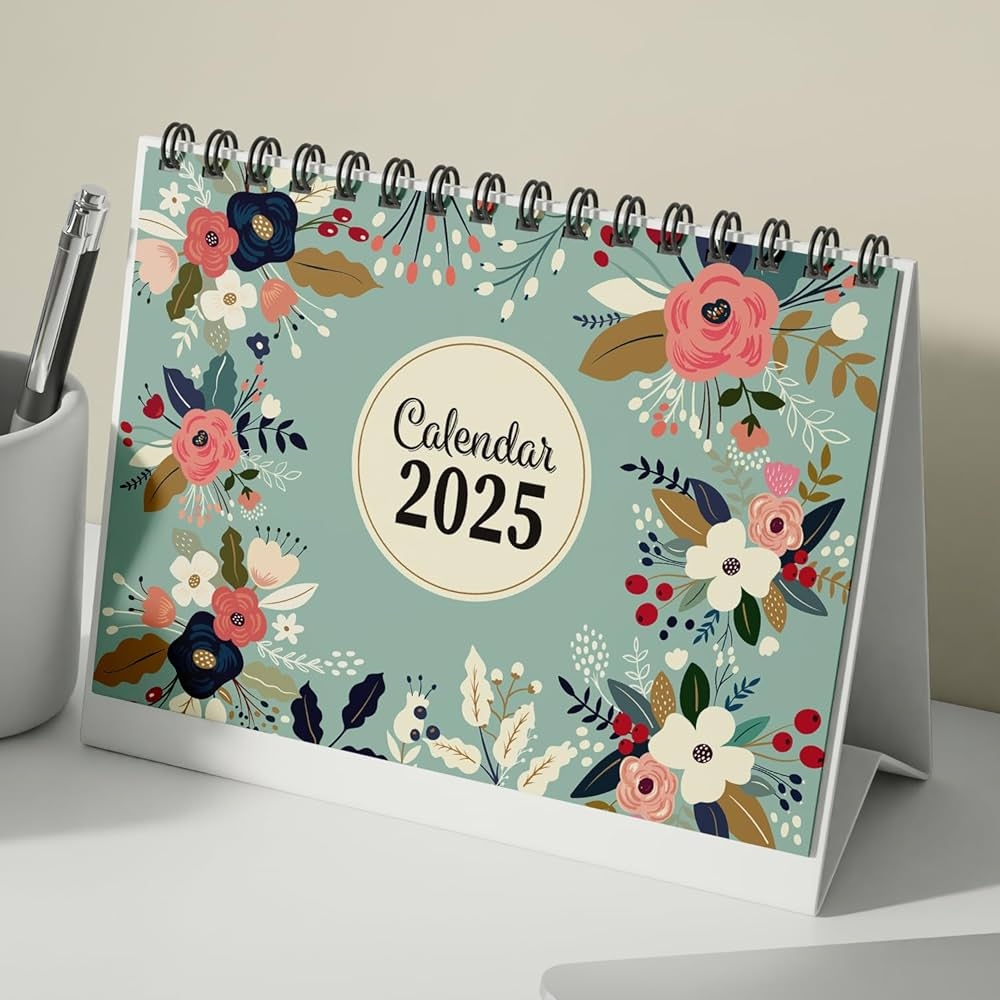 Kaameri Bazaar Jan 2025 April 2026 L Floral Desk Calendar L With Inspirational Quotes 16 Months L Includes Notes Section L 170 Gsm L Planning Tracking U0026 Scheduling L Black Wiro Amazon in Office Products