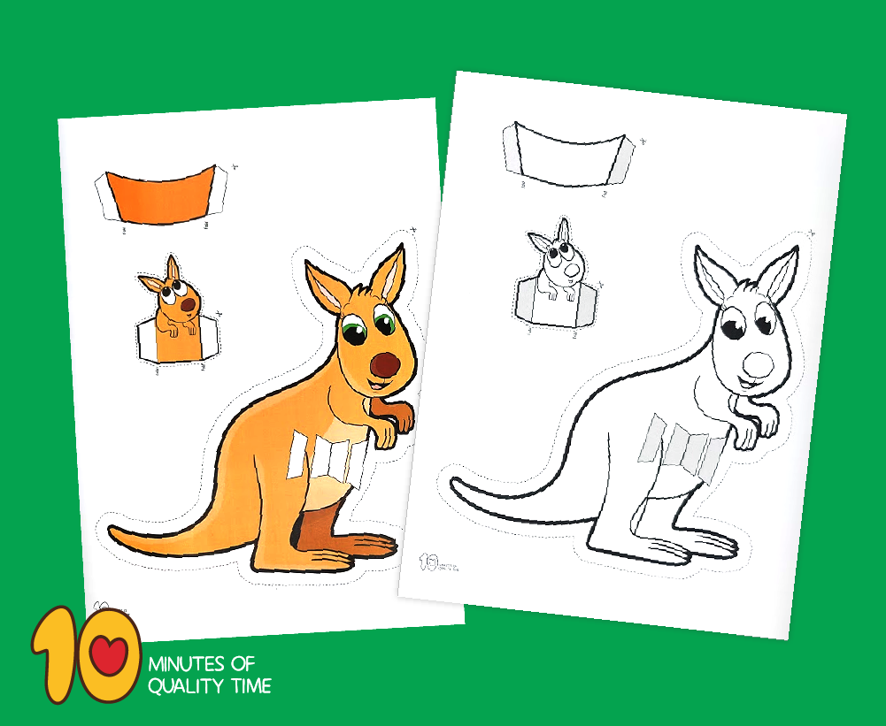 Kangaroo 3D Craft 10 Minutes Of Quality Time Kangaroo 3D Craft 10 Minutes Of Quality Time