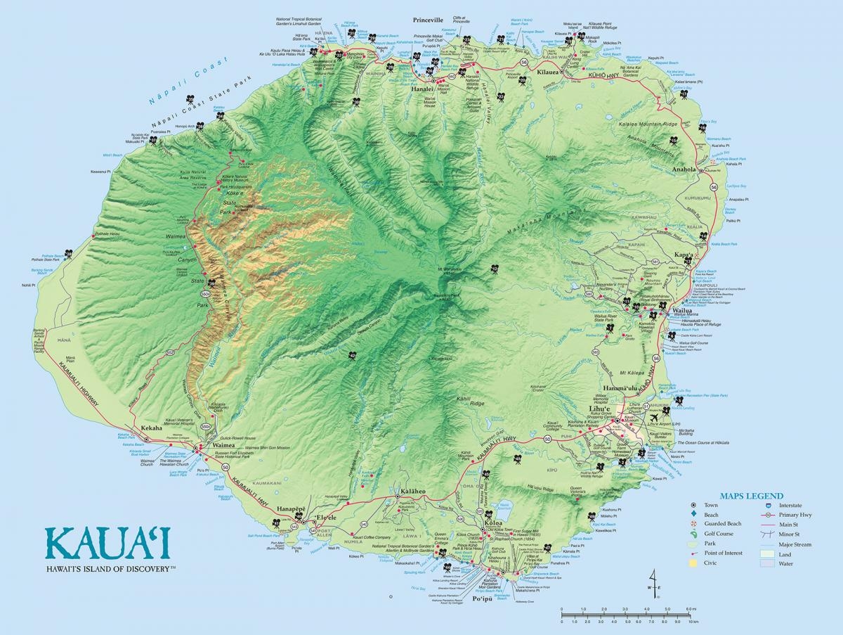 Map Of Kauai Printable