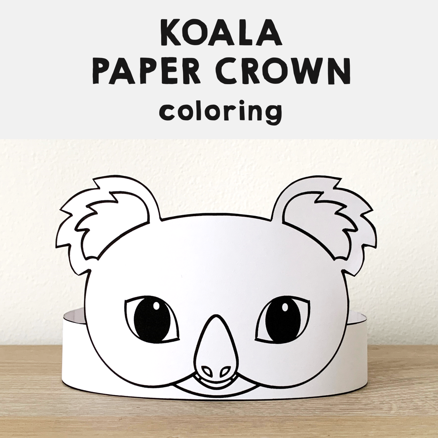 Koala Paper Crown Printable Australian Animal Coloring Craft Made By Teachers