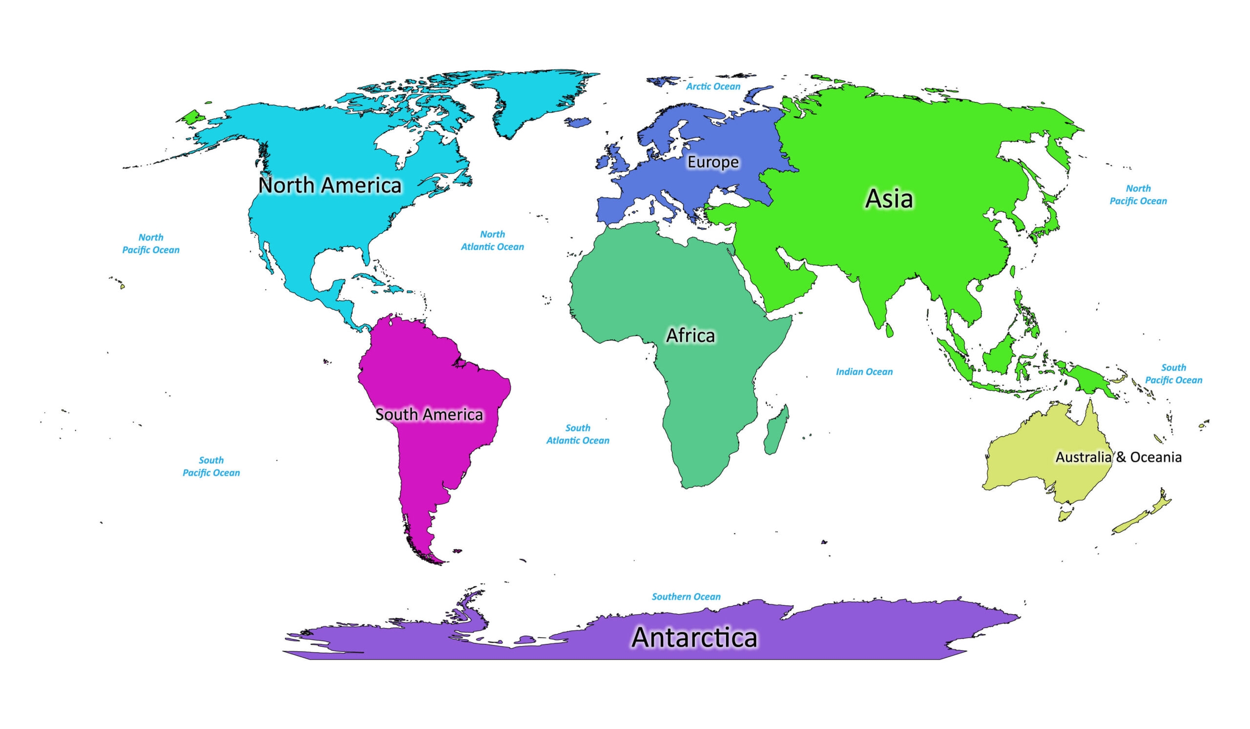 Labeled World Map With Continents Labeled Maps Labeled World Map With Continents Labeled Maps