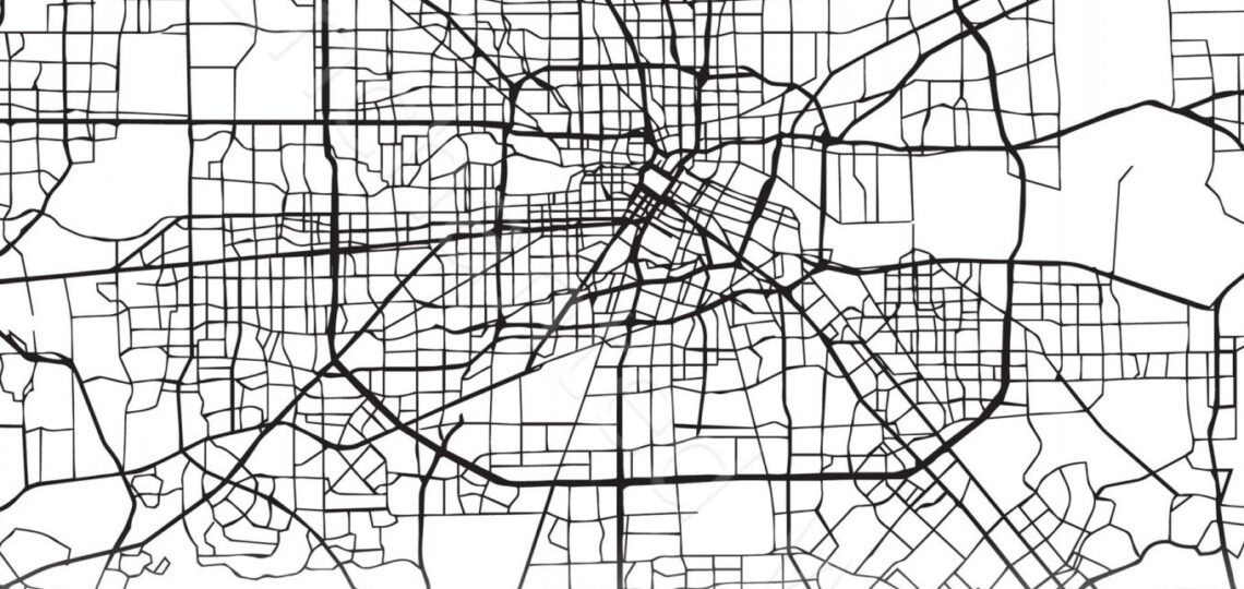 Large Houston City Map Print Wall Art Printable Prints