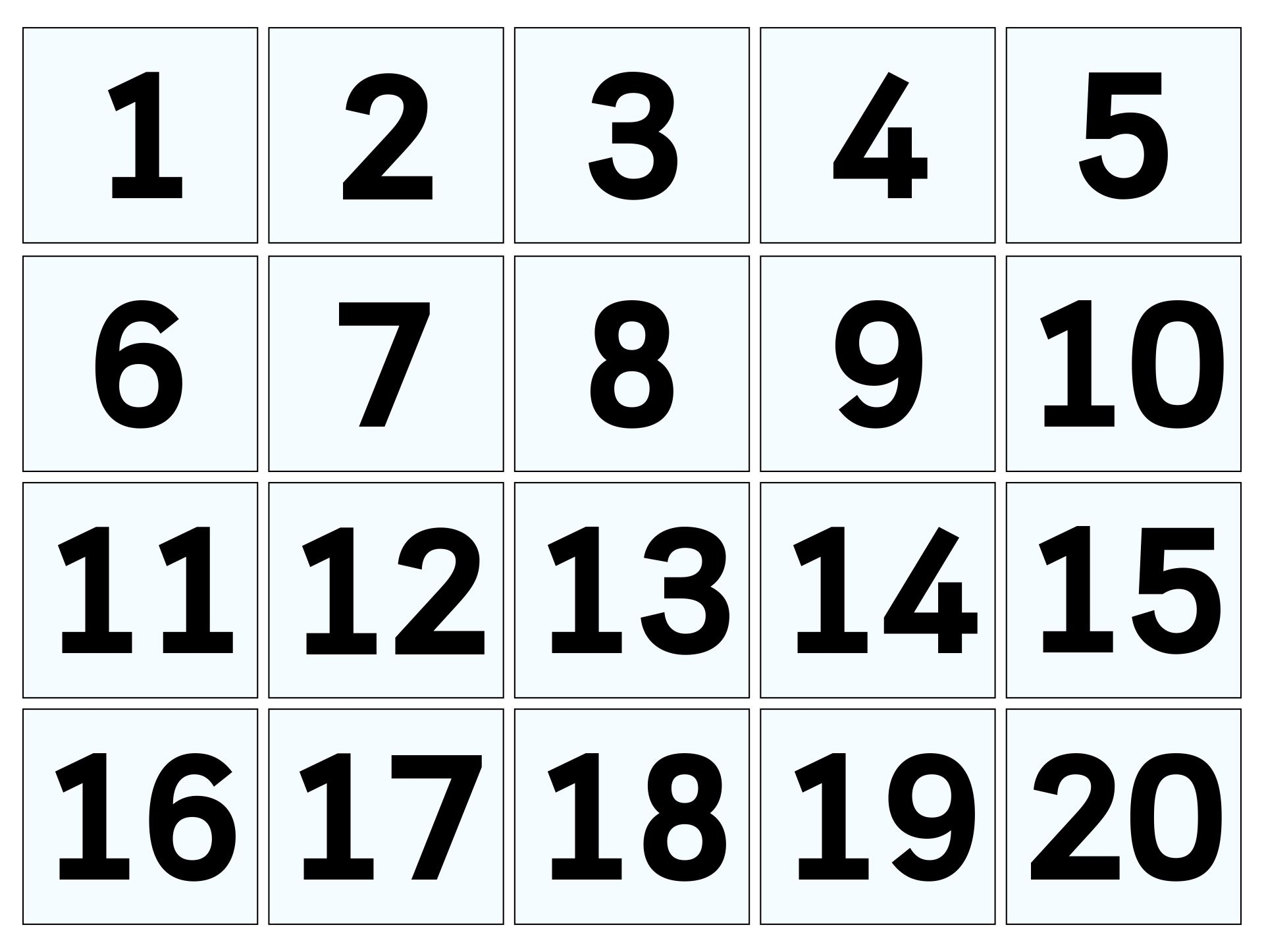 Free Printable Large Numbers