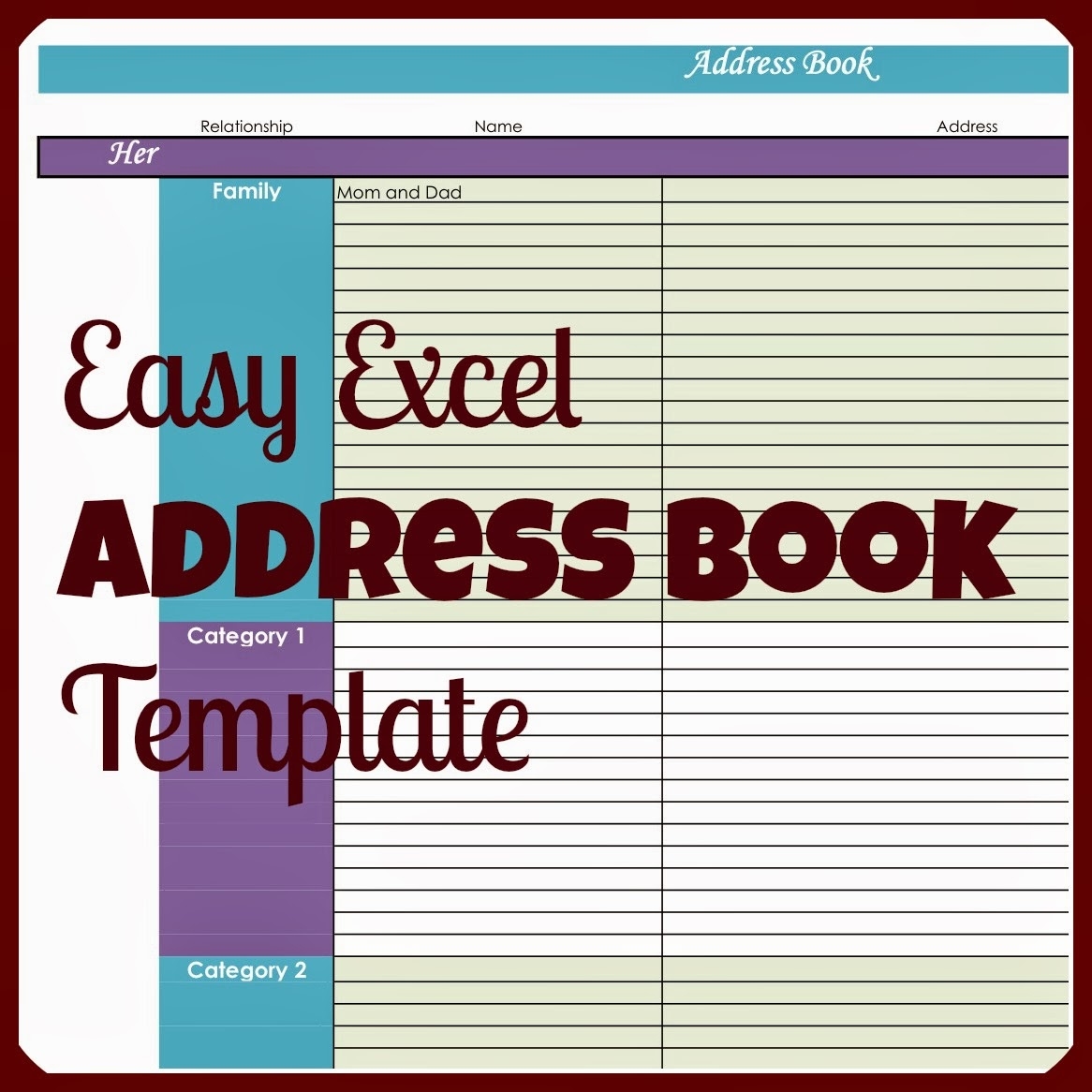 Laura s Plans Easy Excel Address Book Template Laura s Plans Easy Excel Address Book Template