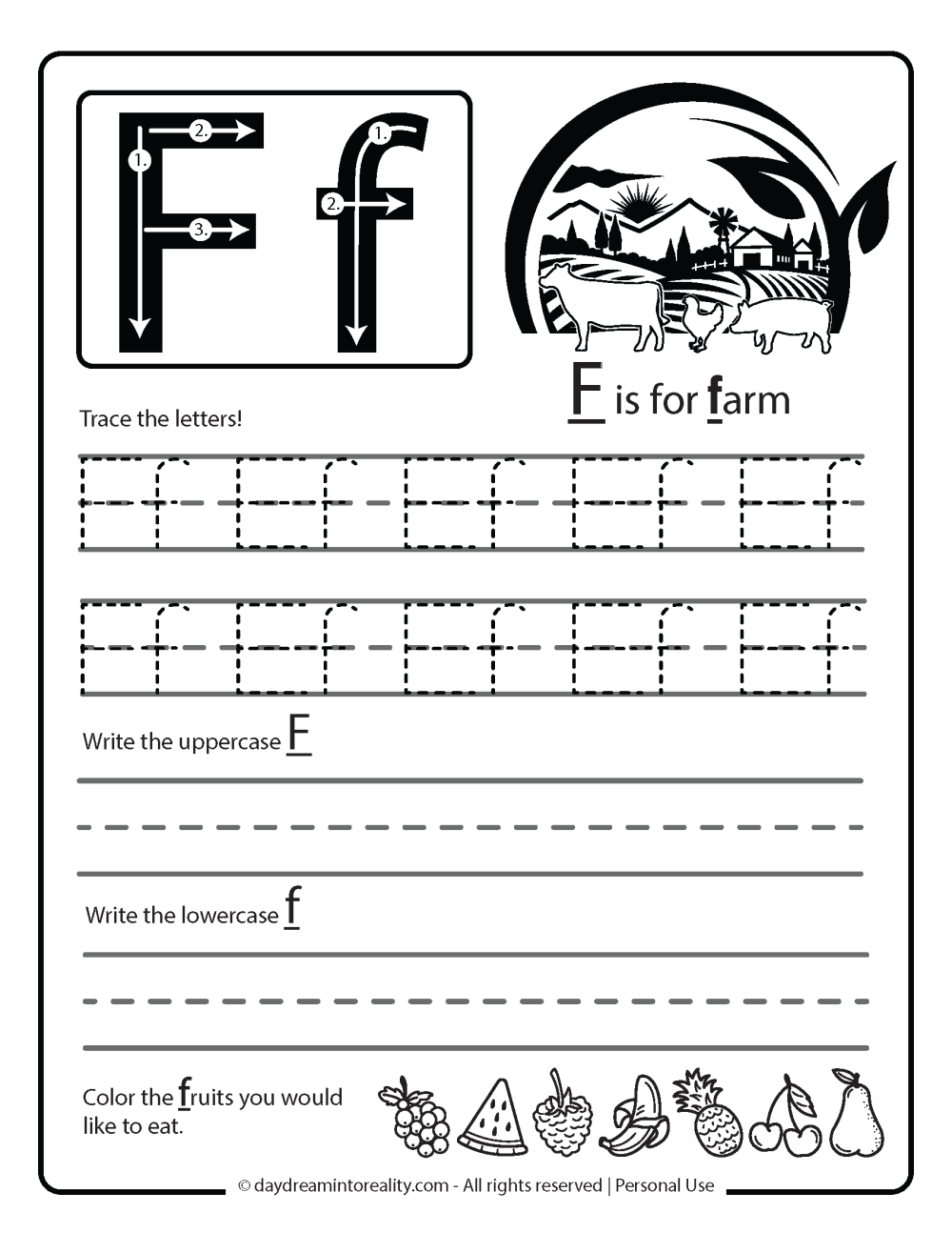 Letter F Free Printables