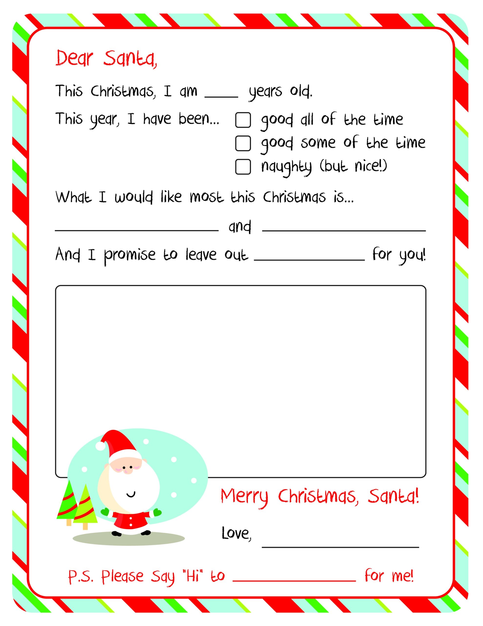 Letter To Santa Free Printable Letter To Santa Free Printable