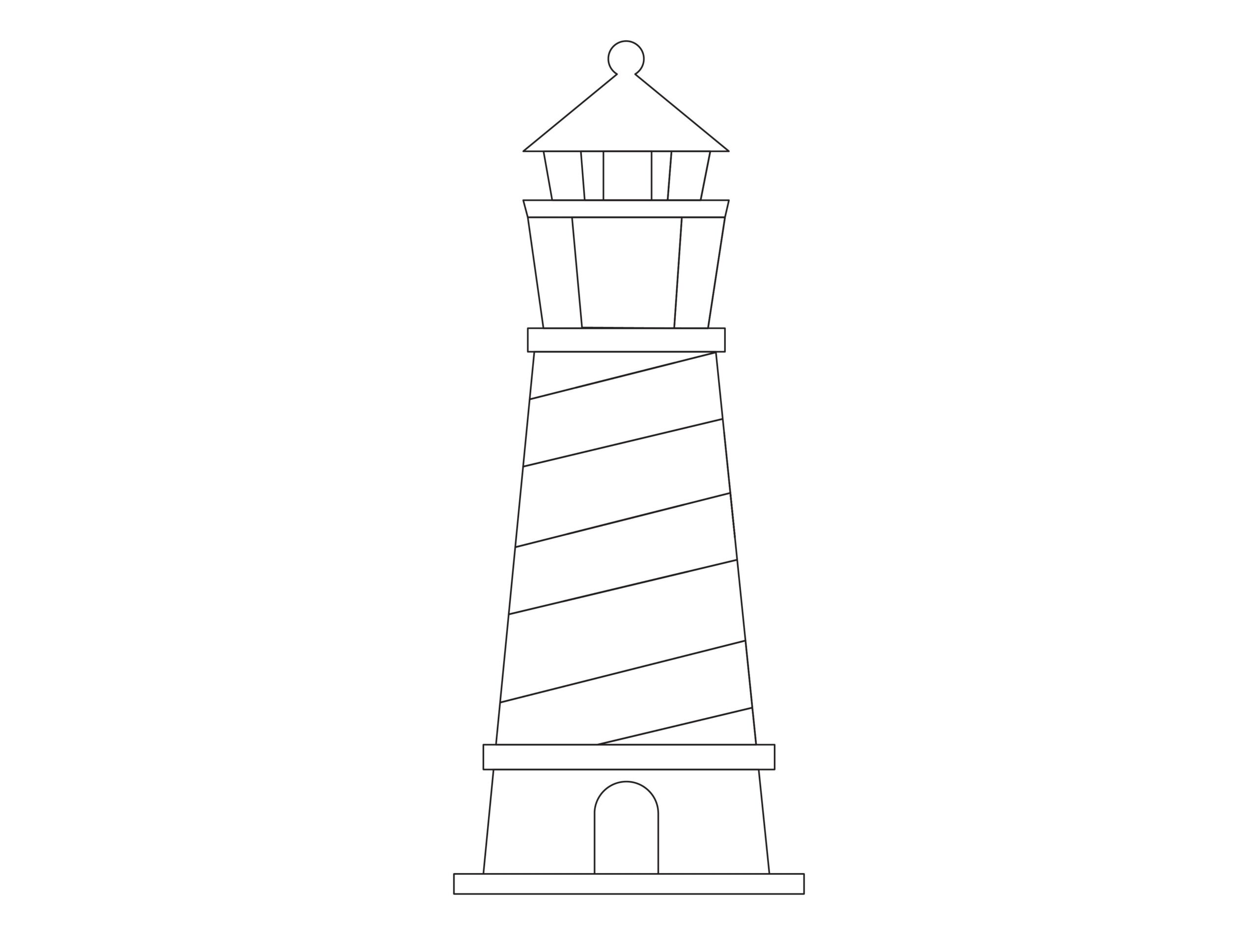 Lighthouse Beach Outline Icon By Printables Plazza TheHungryJPEG