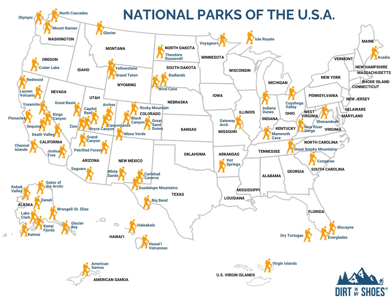 List Of National Parks In The USA 2025 Map And Checklist  List Of National Parks In The USA 2025 Map And Checklist