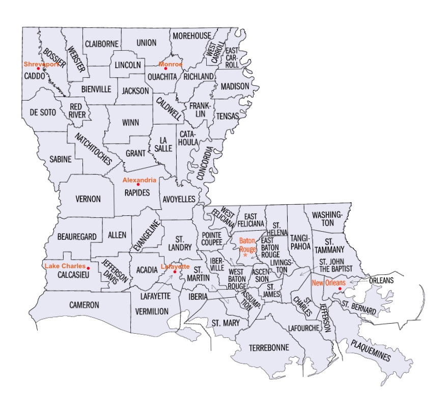 Louisiana Maps Map Of Louisiana Parishes Interactive Map Of Louisiana