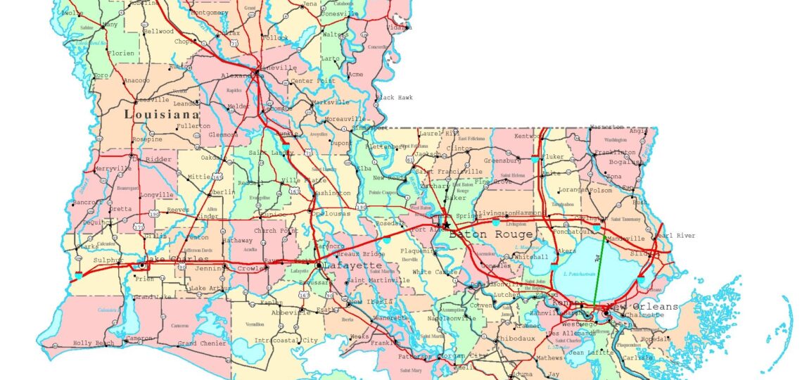 Louisiana Printable Map