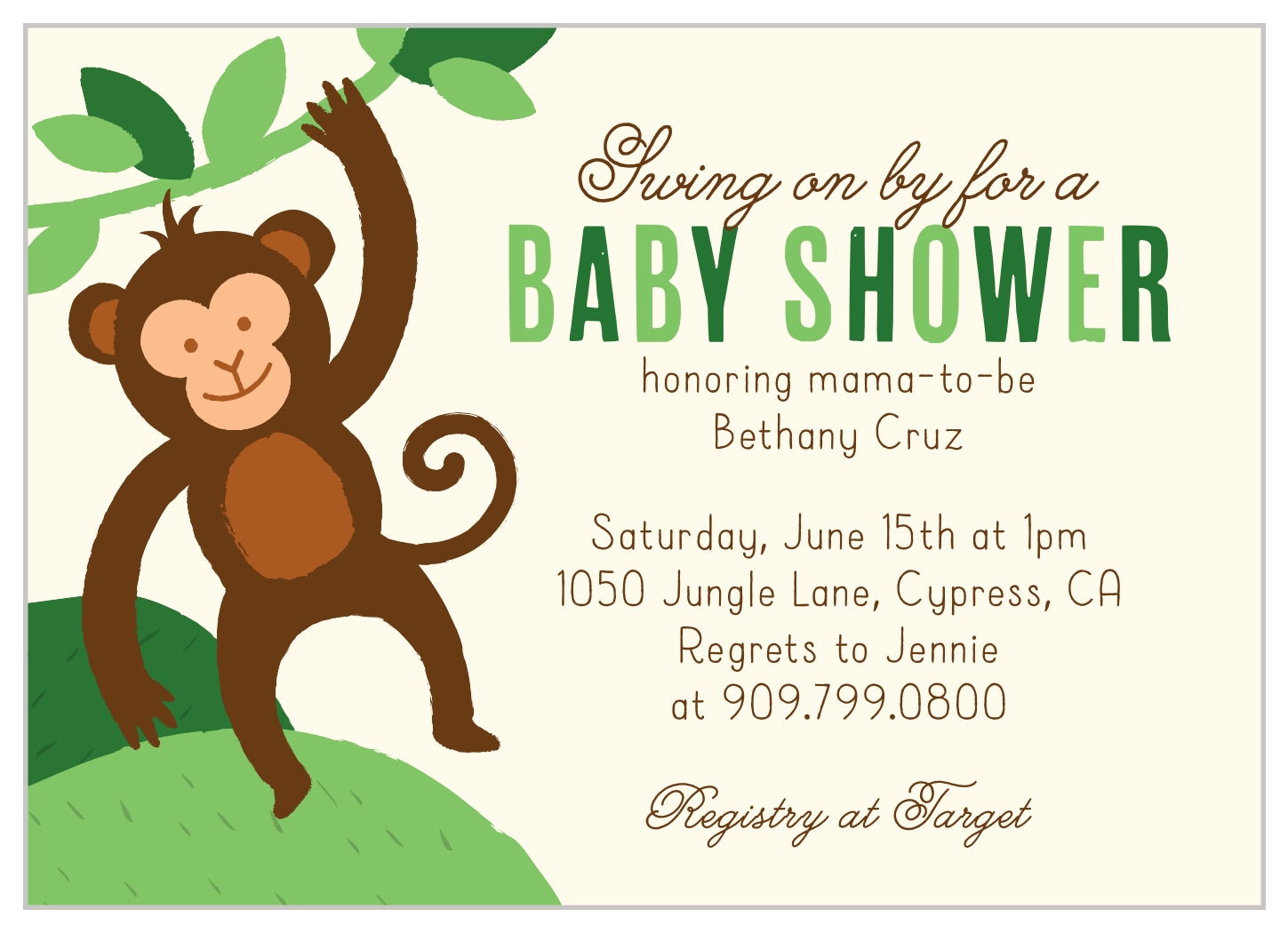 Magical Monkey Baby Shower Invitations By Basic Invite