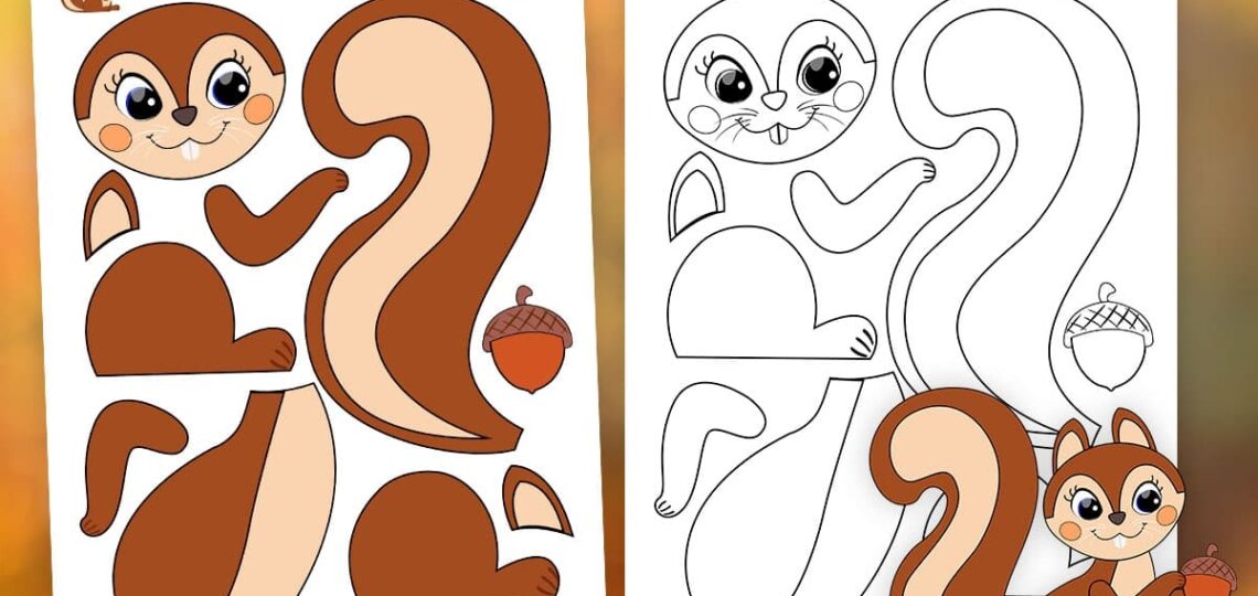 Make A Squirrel Craft Squirrel Template Printable Mrs Merry