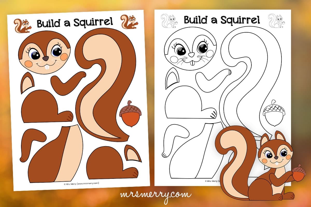 Make A Squirrel Craft Squirrel Template Printable Mrs Merry Make A Squirrel Craft Squirrel Template Printable Mrs Merry