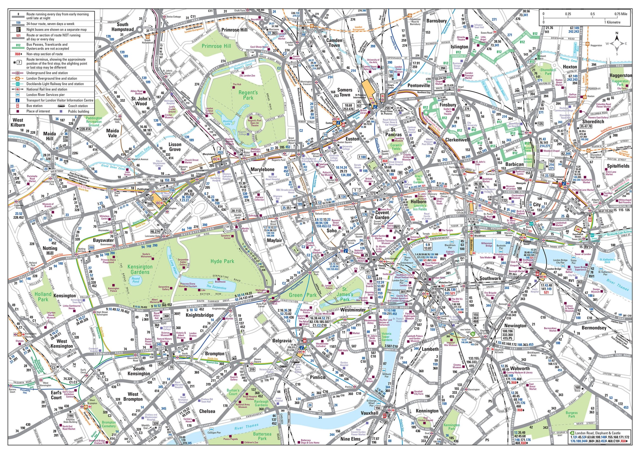 Map Of London Bus U0026 Night Bus Stations U0026 Lines