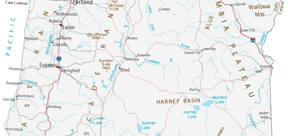 Map Of Oregon Cities And Roads GIS Geography