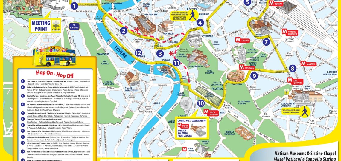 Map Of Rome Tourist Attractions Sightseeing U0026 Tourist Tour