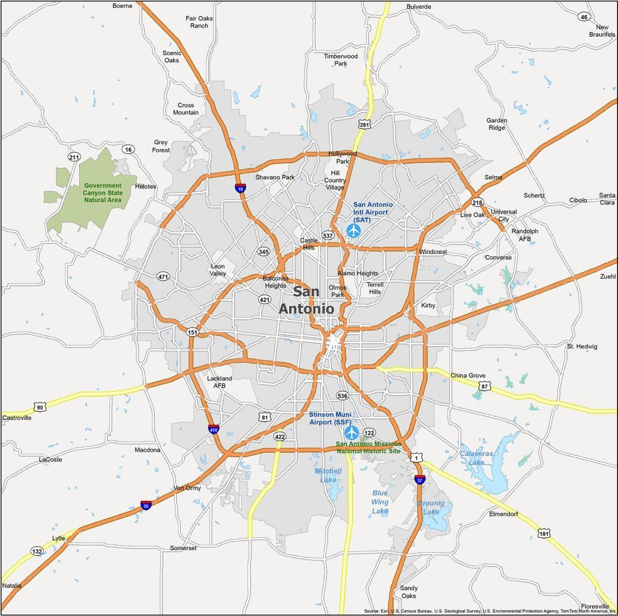 Map Of San Antonio Texas GIS Geography Map Of San Antonio Texas GIS Geography