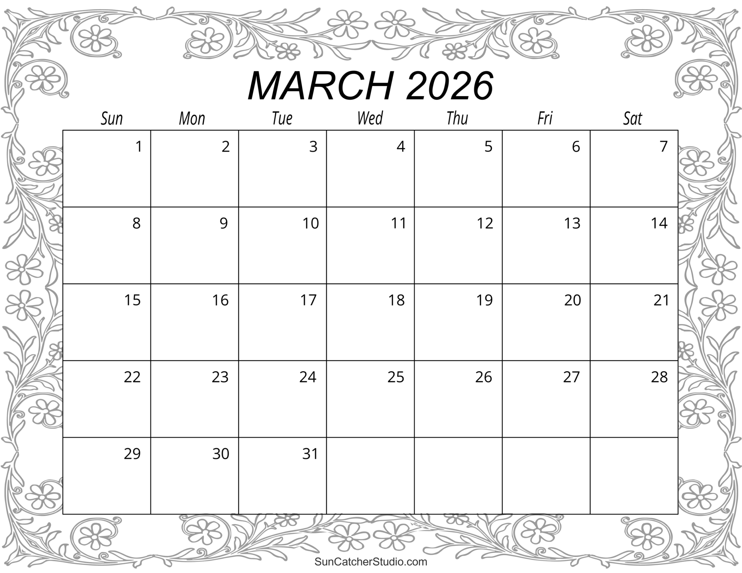 2026 Calendar March Month With Holidays