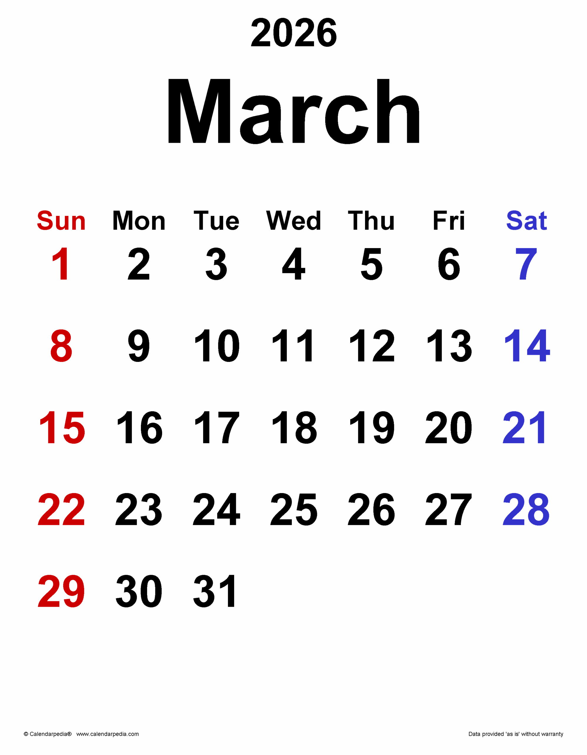 2026 Holiday Calendar India March
