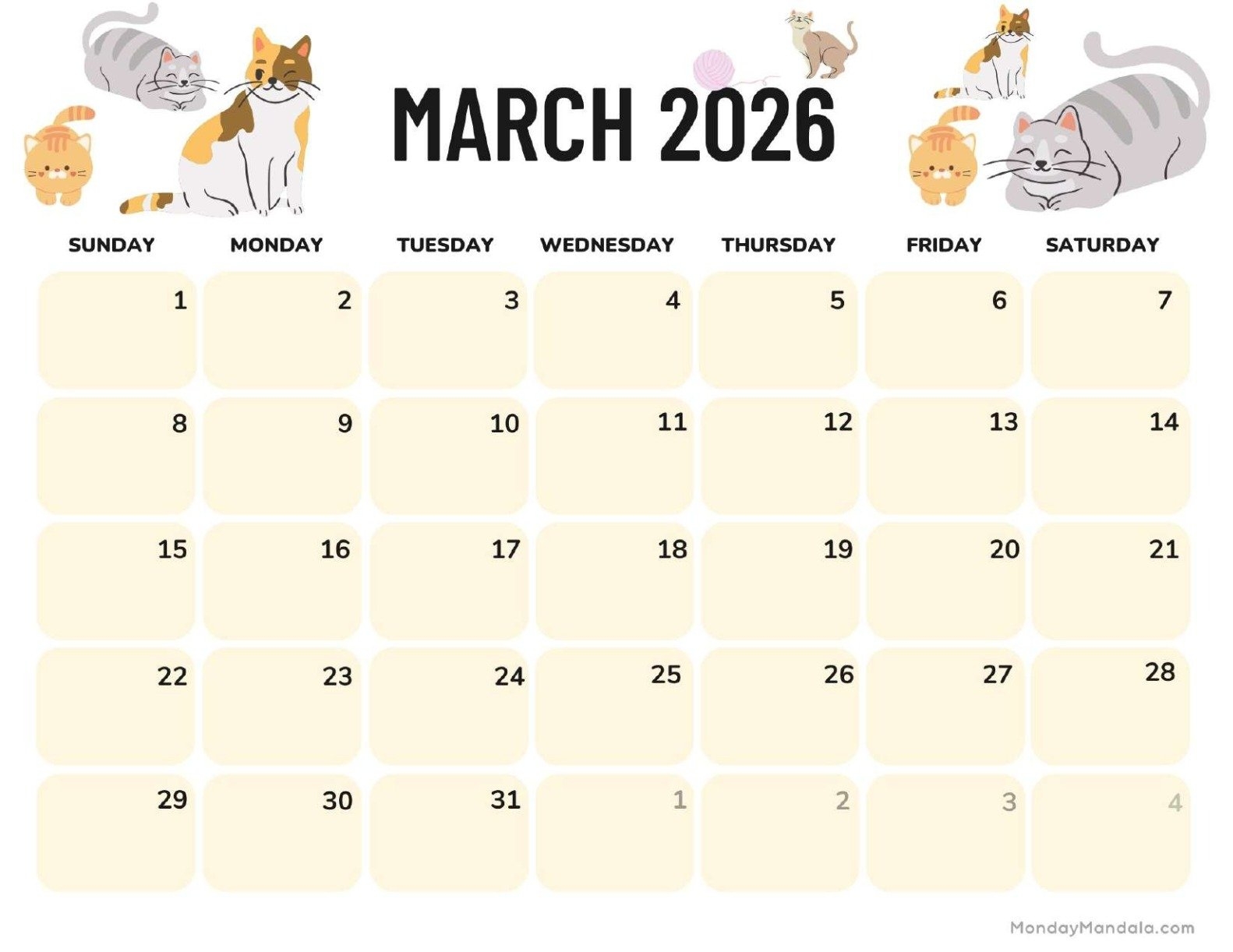 March 2026 Calendars Free PDF Printables March 2026 Calendars Free PDF Printables