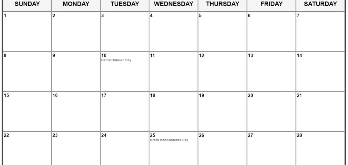 March 2026 With Holidays Calendar