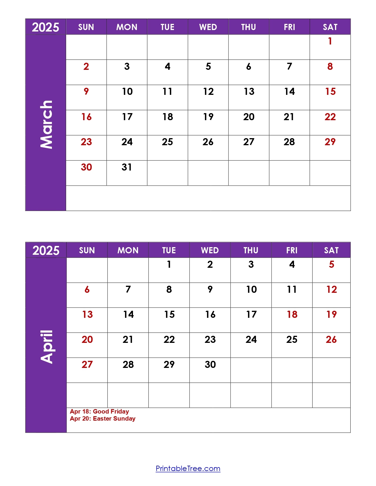 2026 Calendar Month March