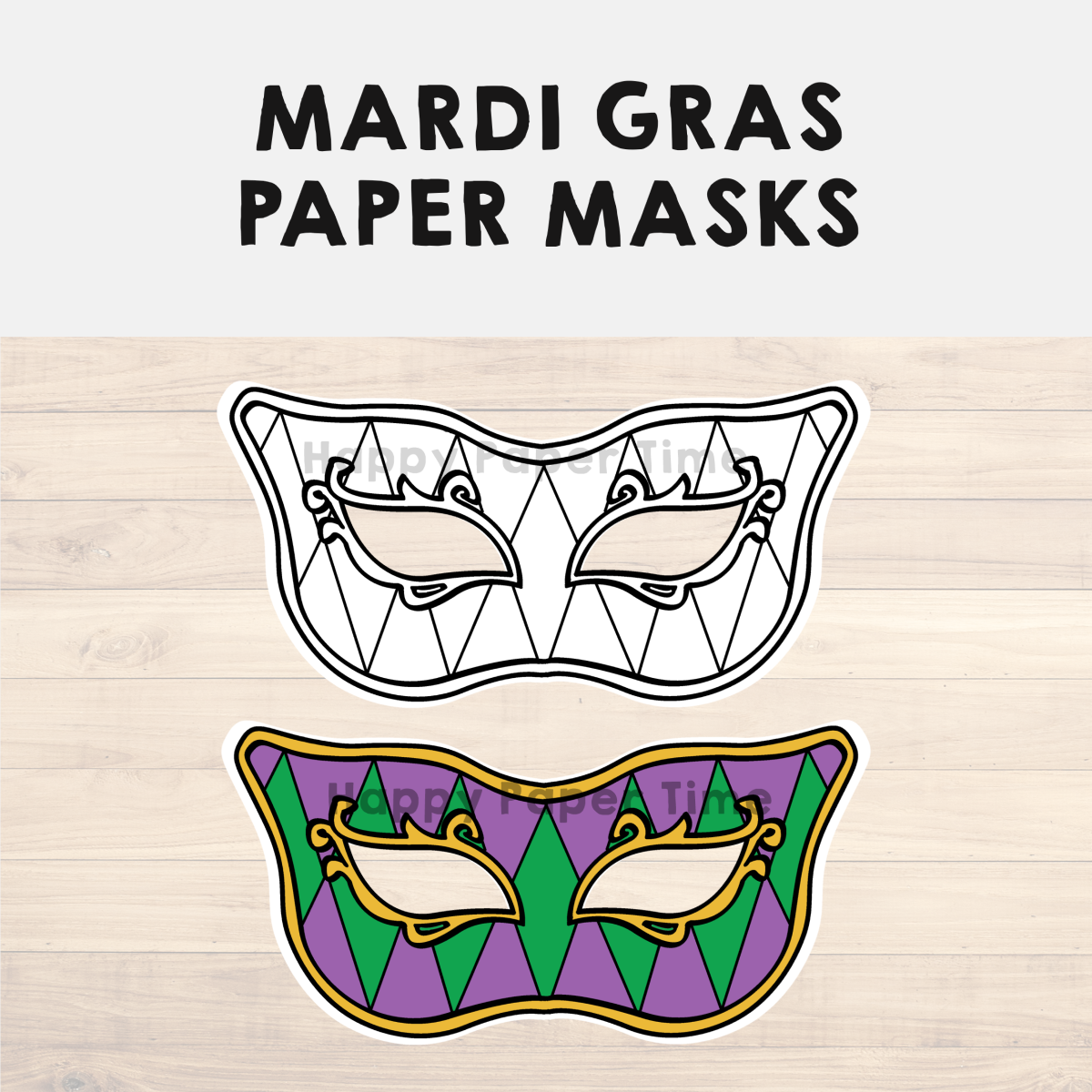 Free Printable Mardi Gras Masks Template