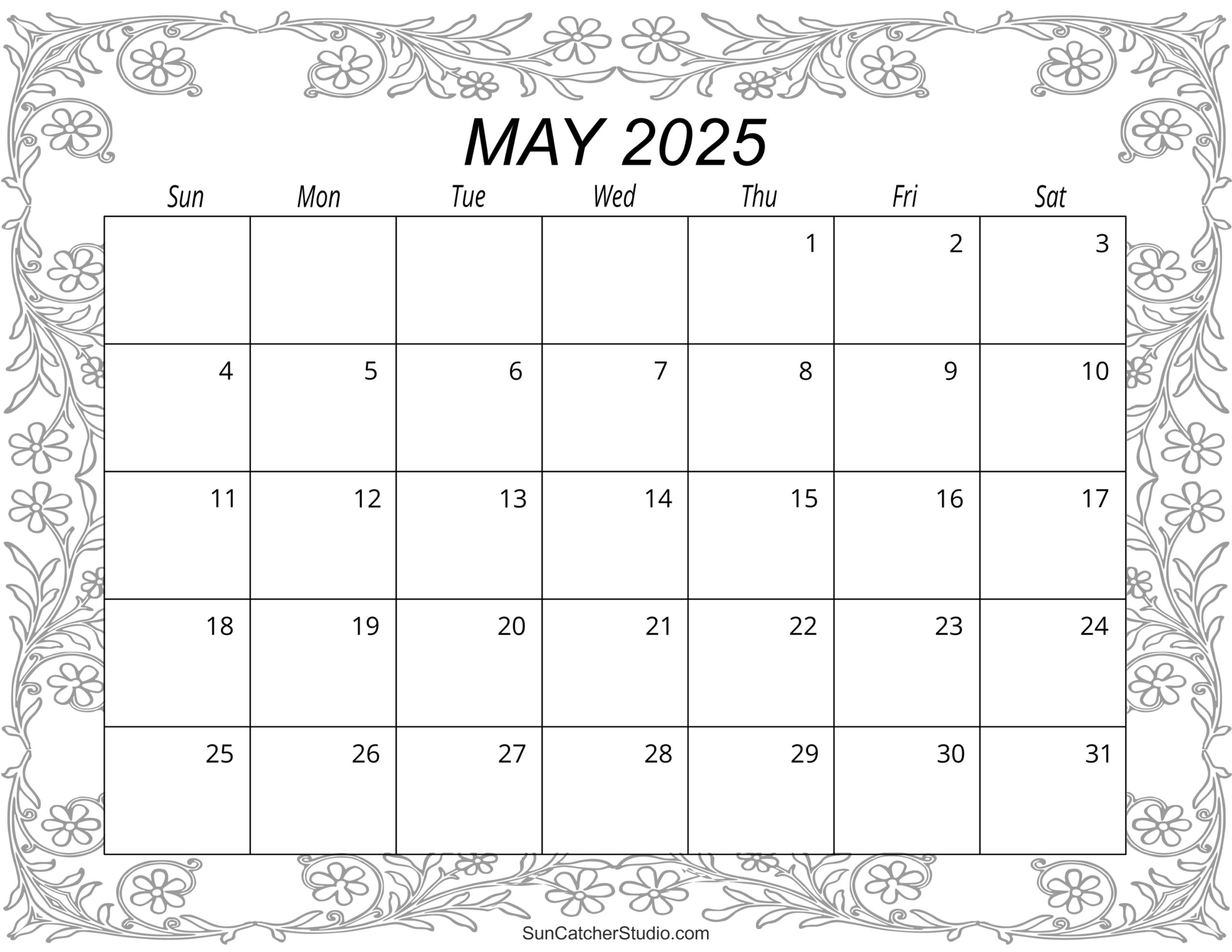 Free Printable Calendar May 2025 Free Printable Calendar May 2025