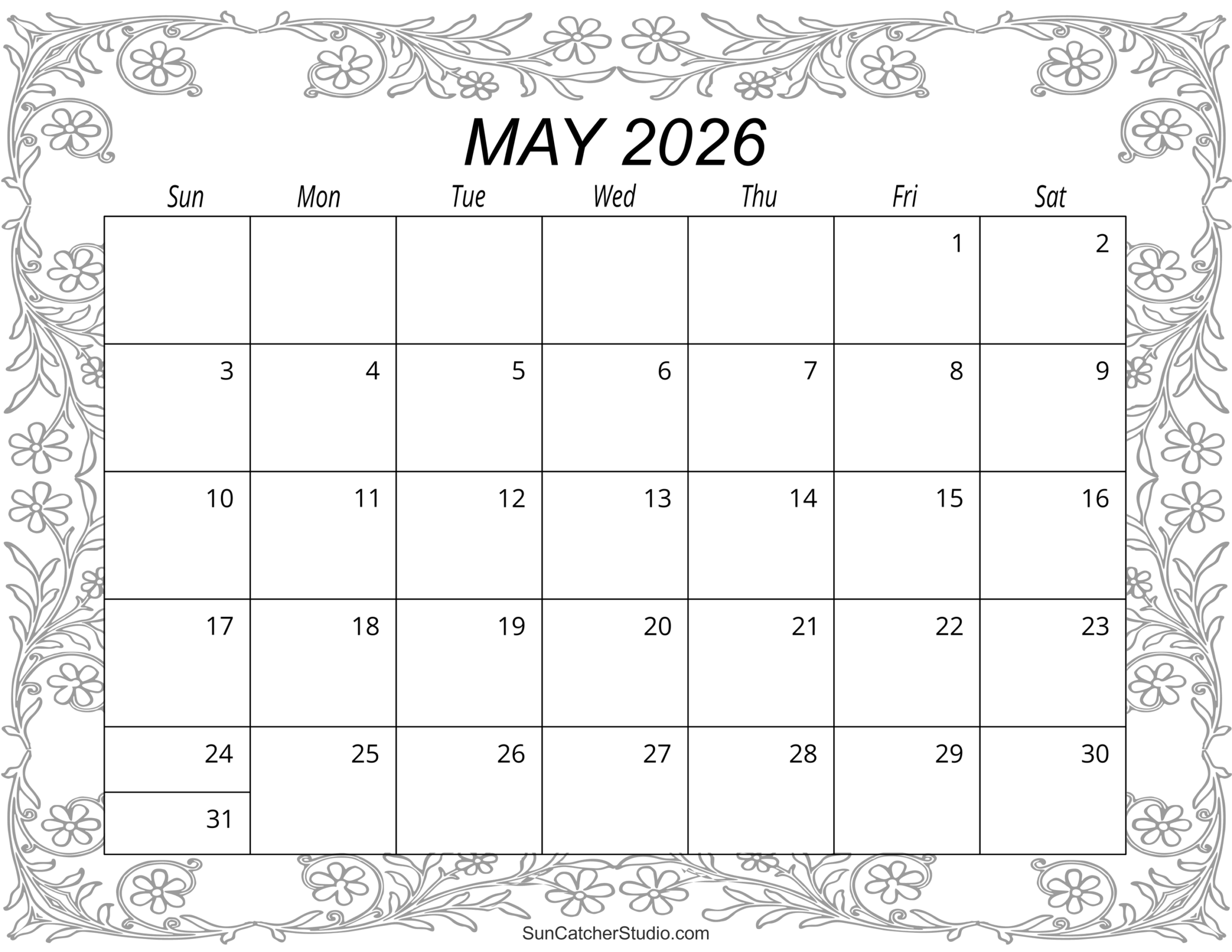 2026 May Calendar Image