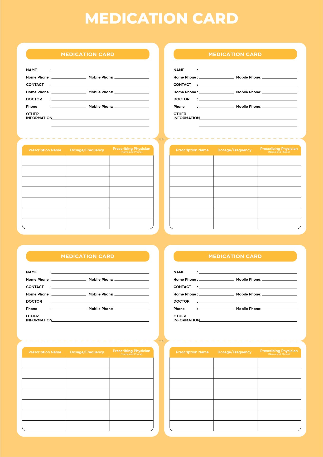 Medication List For Wallet 10 Free PDF Printables Printablee
