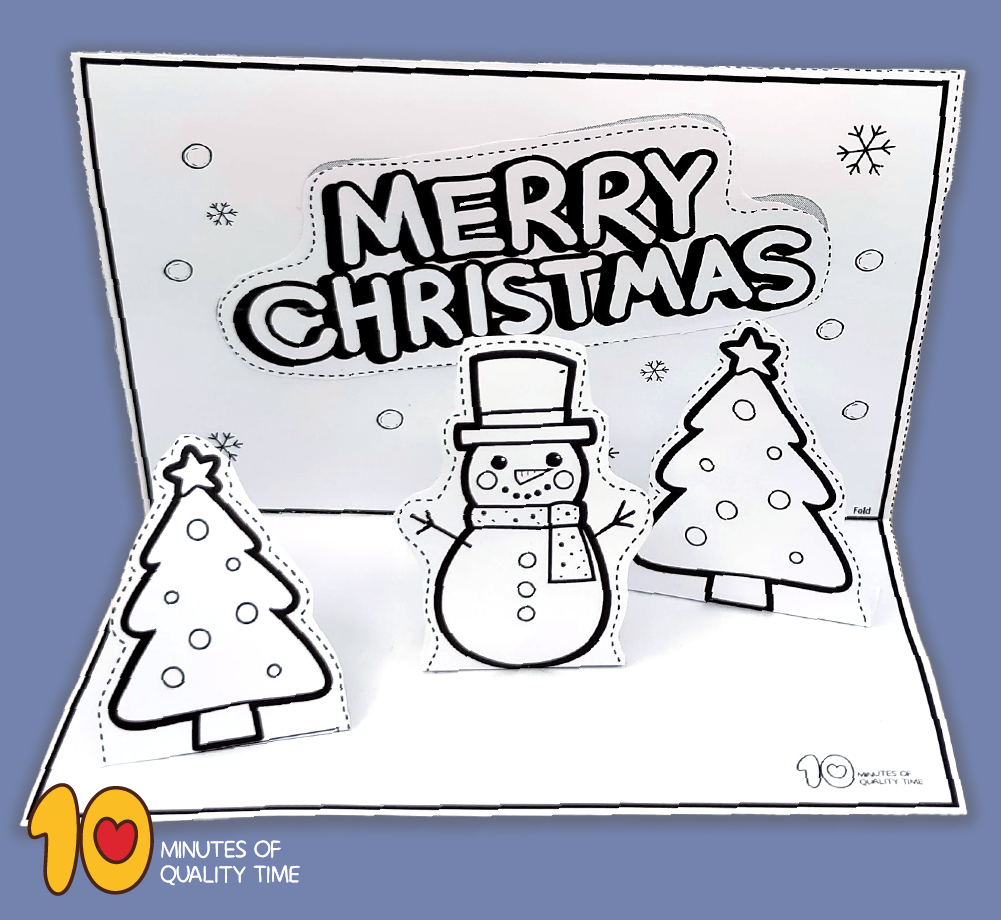 Merry Christmas 3D Snowman Card Craft 10 Minutes Of Quality Time