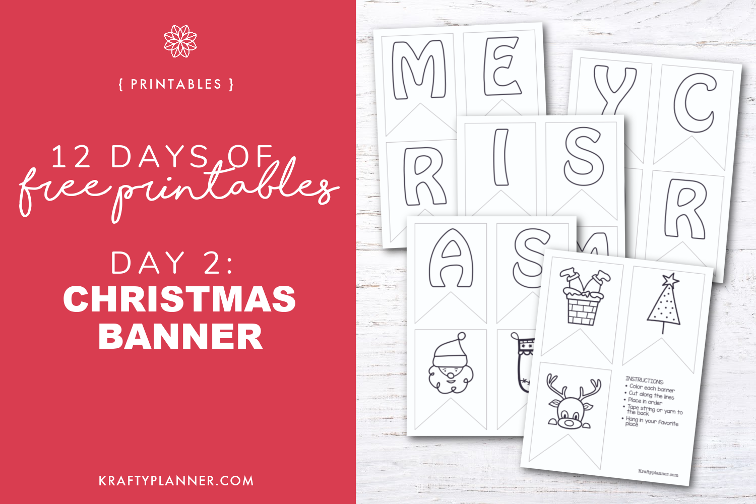 Merry Christmas Banner Free Printable Krafty Planner Merry Christmas Banner Free Printable Krafty Planner