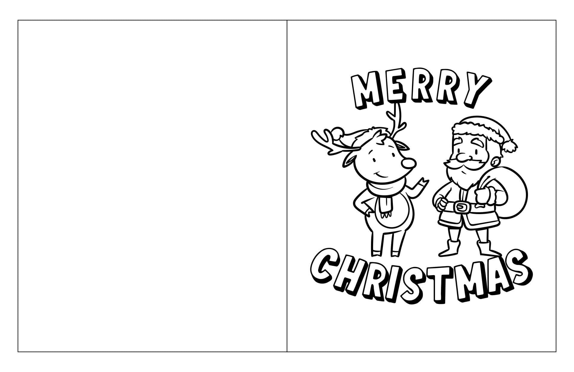 Free Printable Christmas Card Coloring Pages