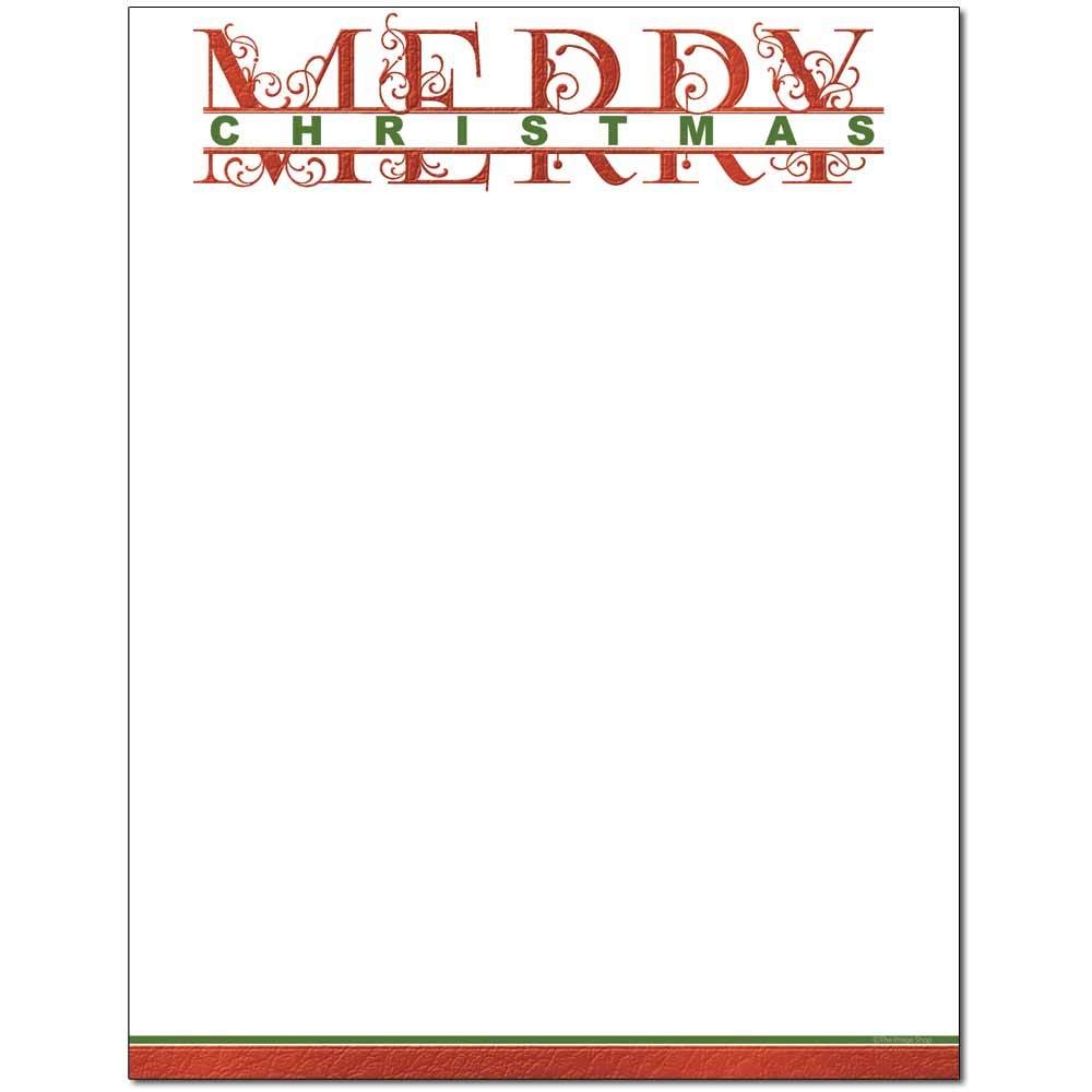 Merry Christmas Letterhead Laser U0026 Inkjet Printer Paper 100 Pack 