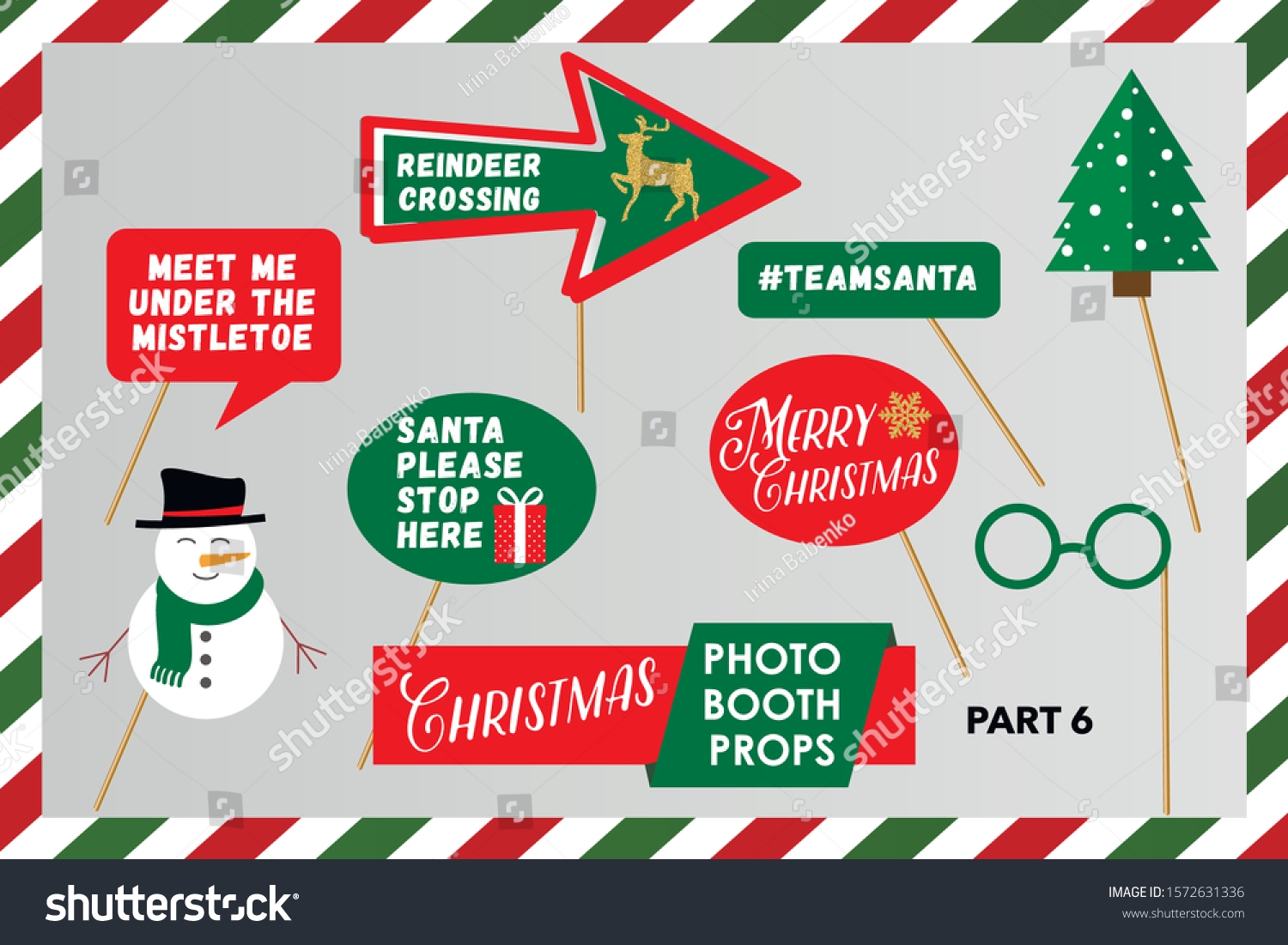 Merry Christmas Photo Booth Printable Props Stock Vector Royalty Merry Christmas Photo Booth Printable Props Stock Vector Royalty