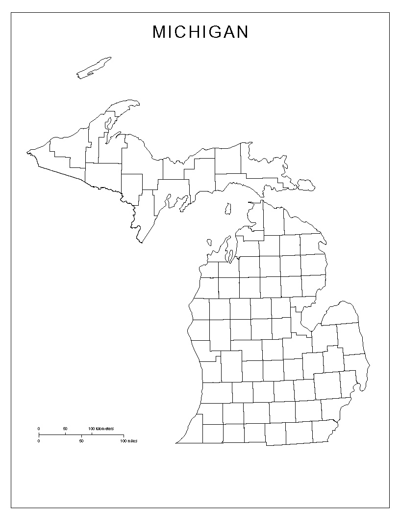Michigan Blank Map Michigan Blank Map