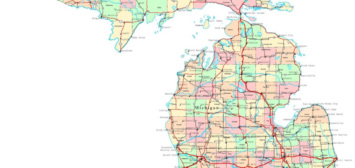 Michigan Printable Map