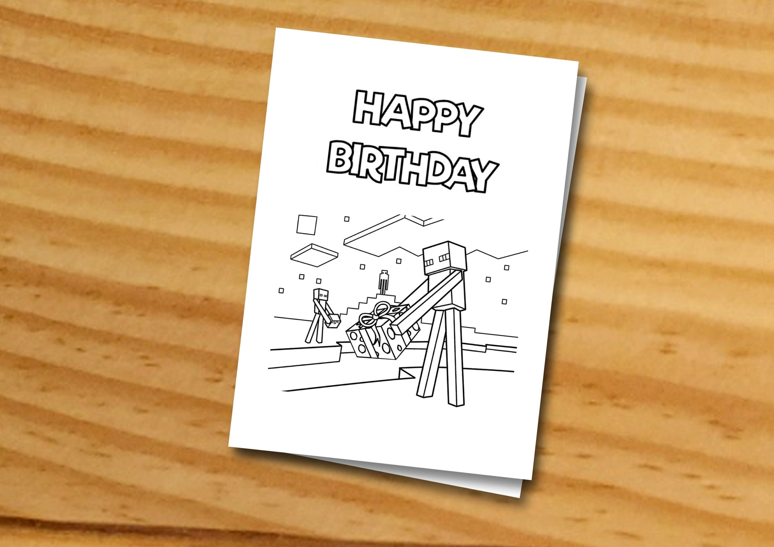 Minecraft Birthday Card Template Printable Free