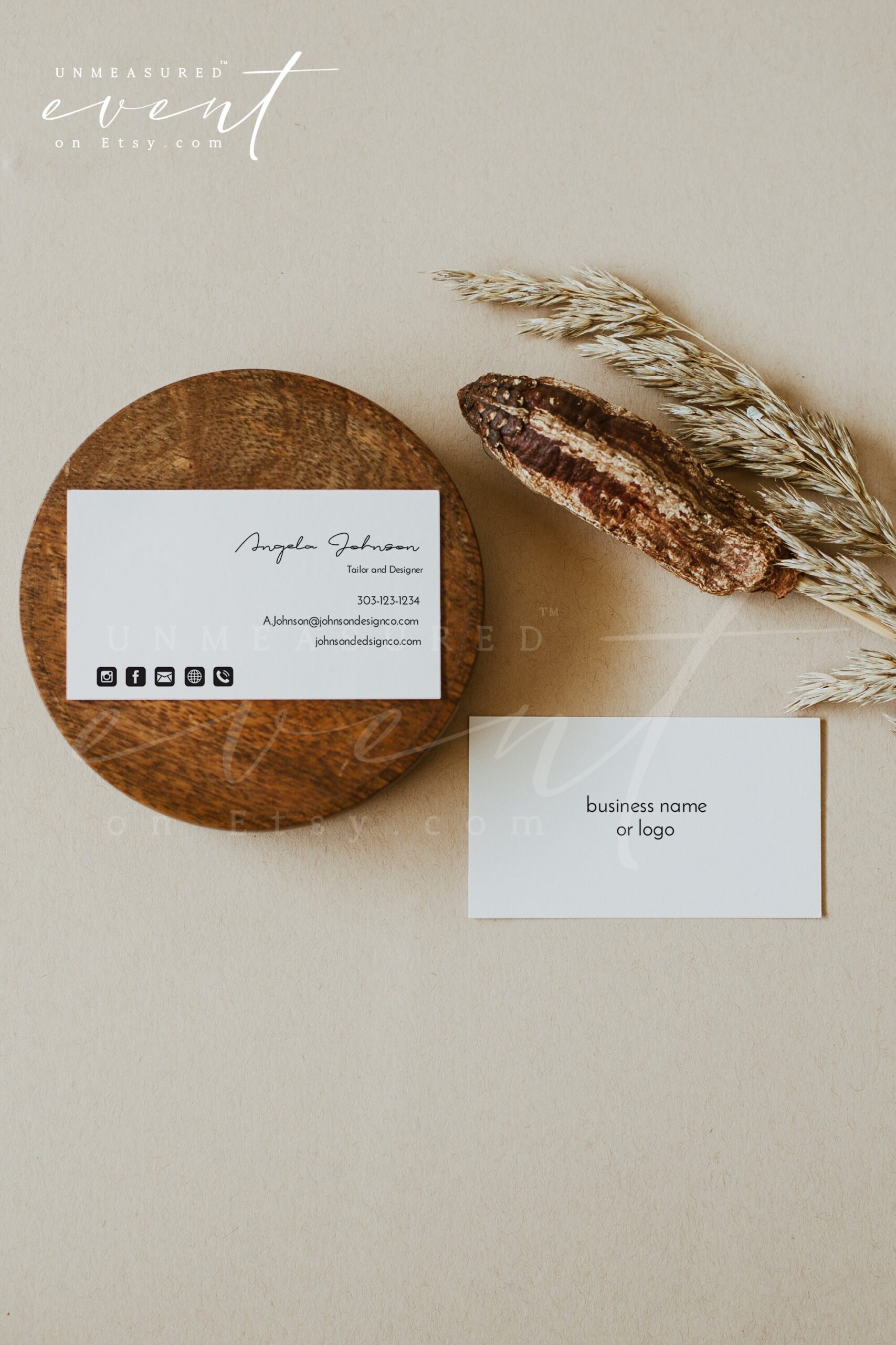 Minimalist Business Cards Simple Business Card Template Instant 