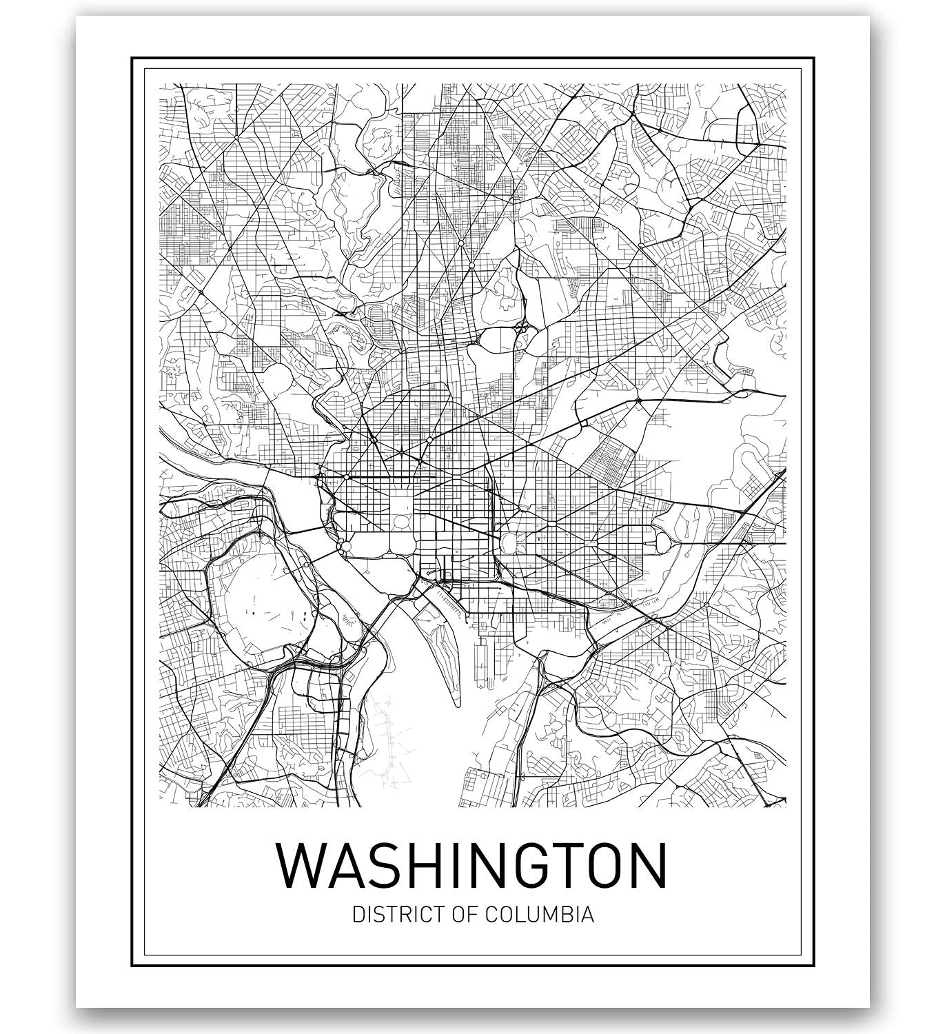 Minimalist Washington DC Map Poster 8x10 Unframed Nigeria Ubuy