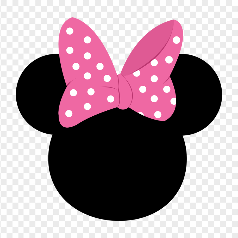 Minnie Mouse Head With Pink Ribbon Bow PNG Citypng