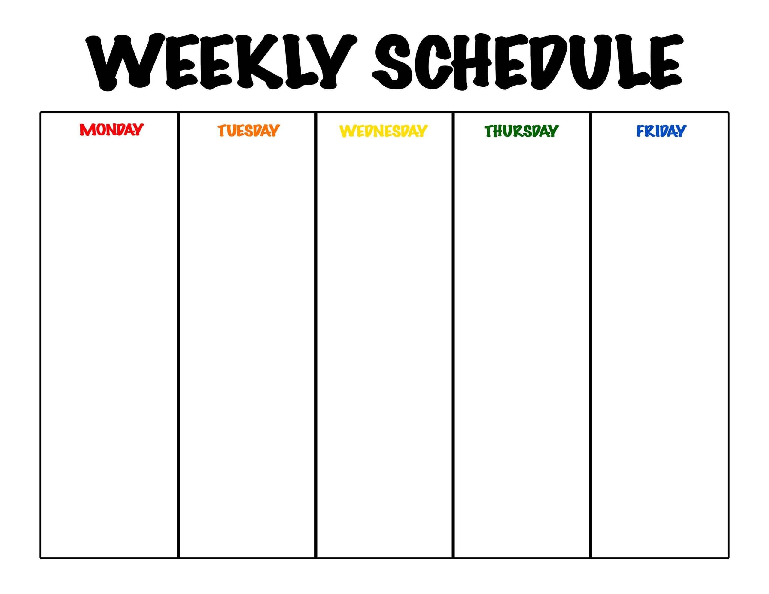 Monday Friday Weekly Schedule PRINTABLE Homeschool Weekly Planner Weekly Planner School Planner Homework Planner Homework Etsy
