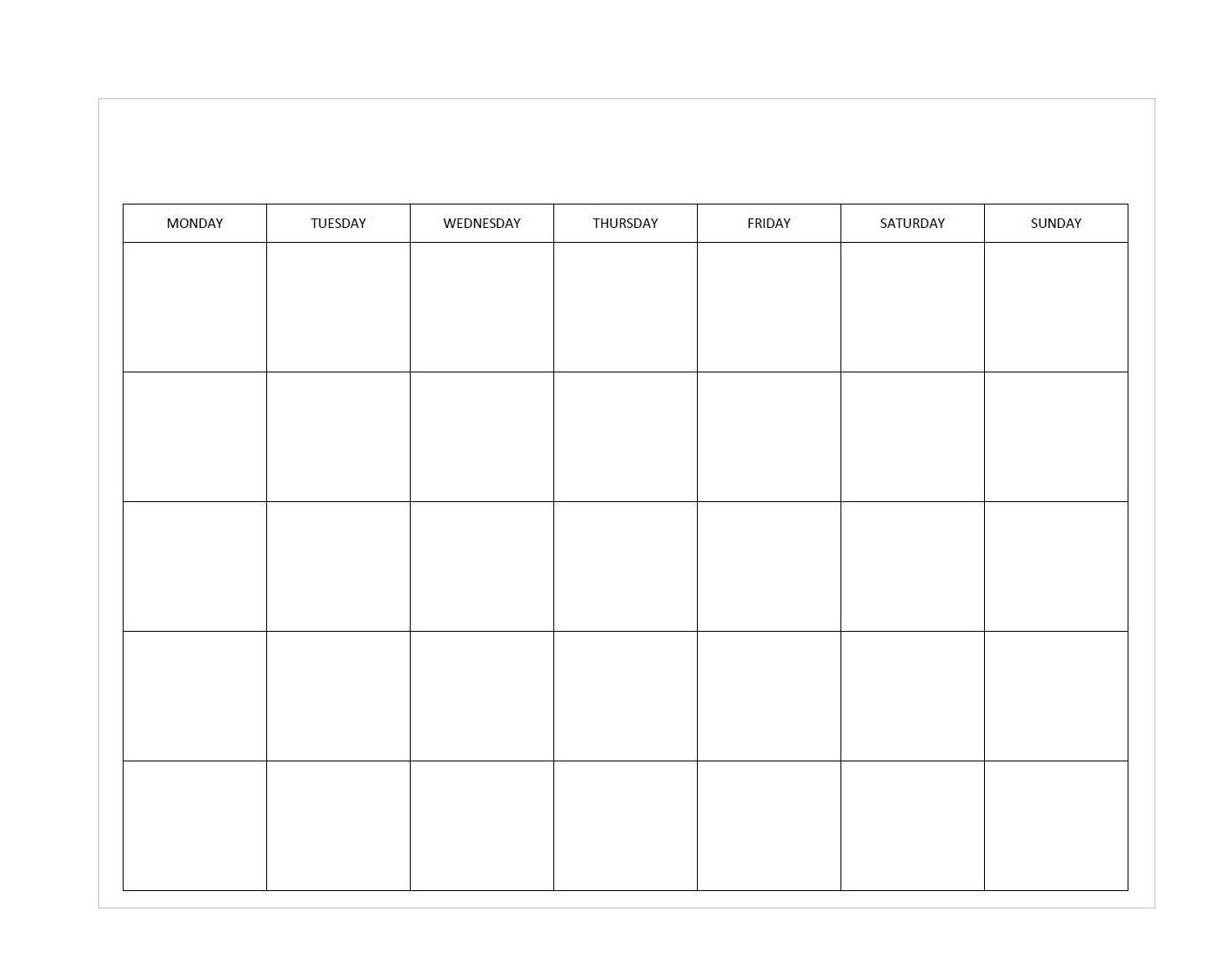 Monday Start Unlimited Prints Blank Monthly Calendar Includes 2 Styles Minimalist Instant Download File 2 11