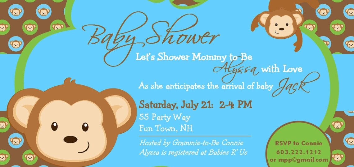 Monkey Baby Shower Invitations Templates Free 2025 Www thelordlovesyou