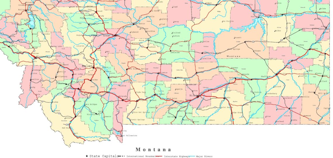 Montana Printable Map