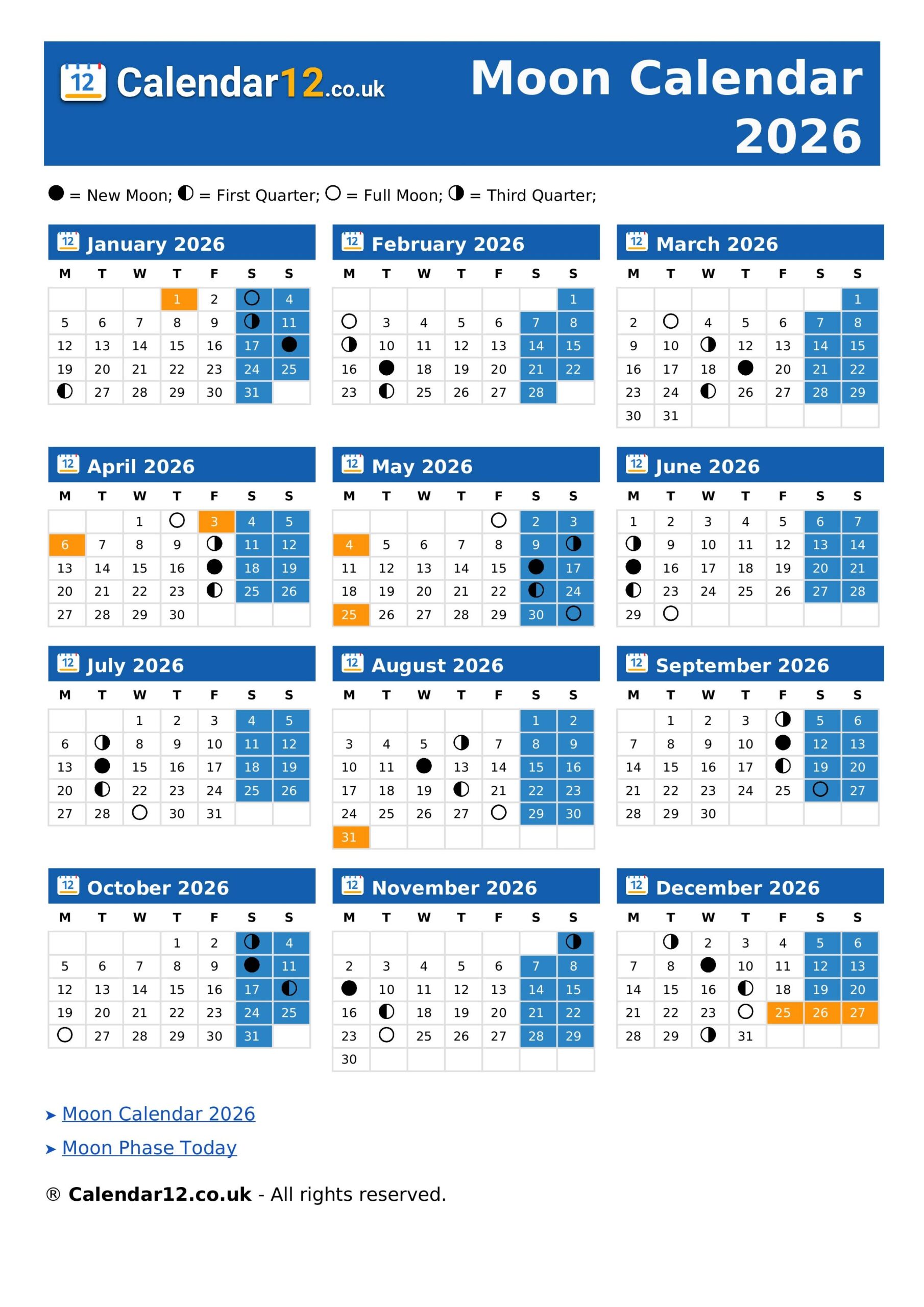 Moon Calendar April 2026 Calendar12 co uk Moon Calendar April 2026 Calendar12 co uk