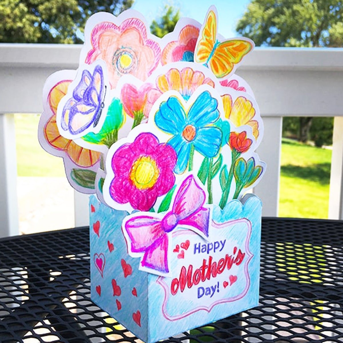 Mother s Day Pop Up Coloring Card U003c Craftidly