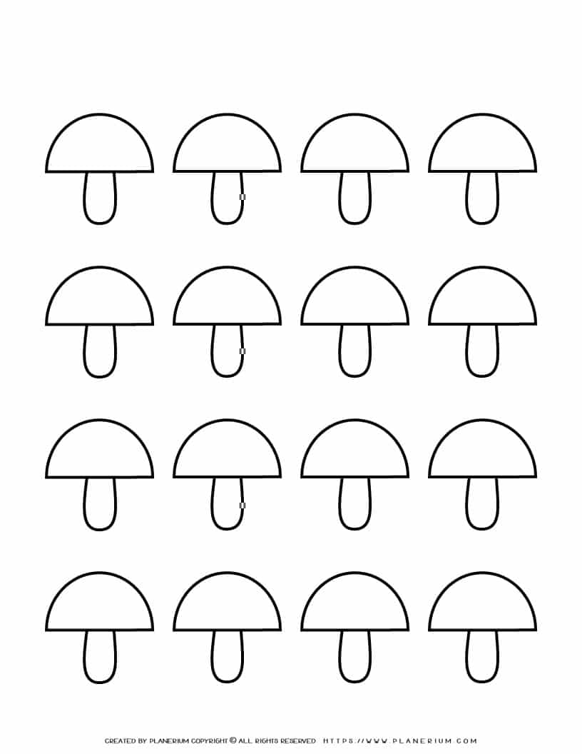 Mushroom Template Sixteen Mushrooms Planerium Mushroom Template Sixteen Mushrooms Planerium